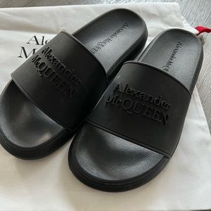 Alexander McQueen black slides